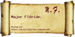 Major Flórián névjegykártya